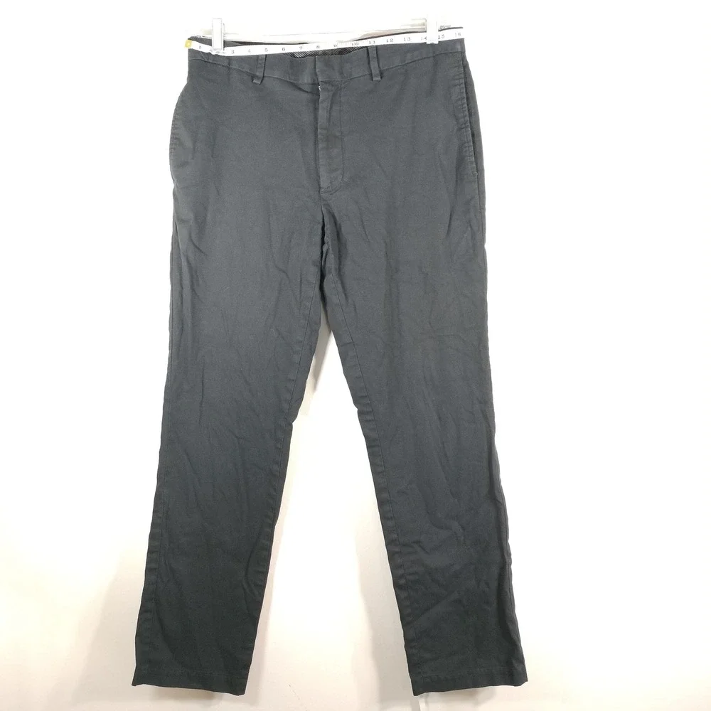 Banana Republic Black Chino Pants; Aiden Fit Slim Stretch Cotton Modal 32x30